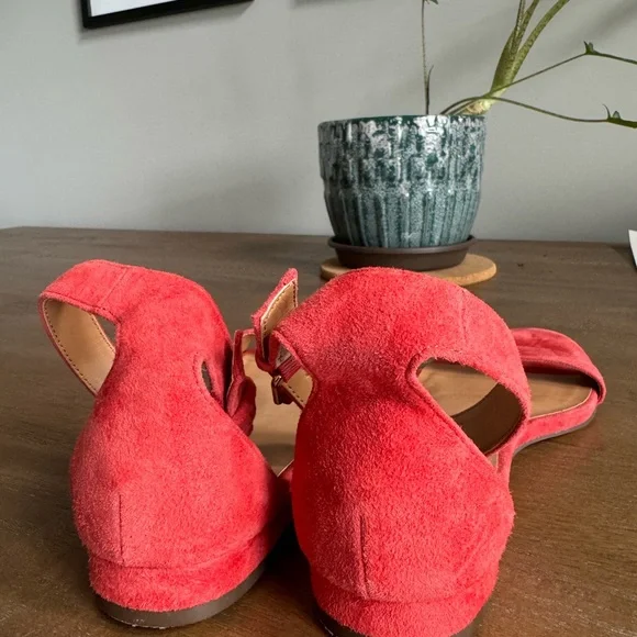 J.Crew Hadley Suede ankle-strapped sandals in Warm Cerise - Picture 2 of 3
